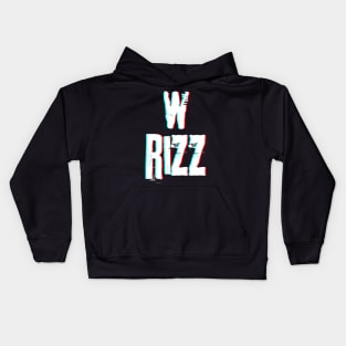 W Rizz Glitchy Trending Meme Slang Kids Hoodie